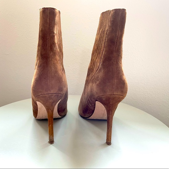 Veronica Beard Lisa Suede Stiletto Anke Booties, Brown, Size 7.5 - Picture 5 of 6